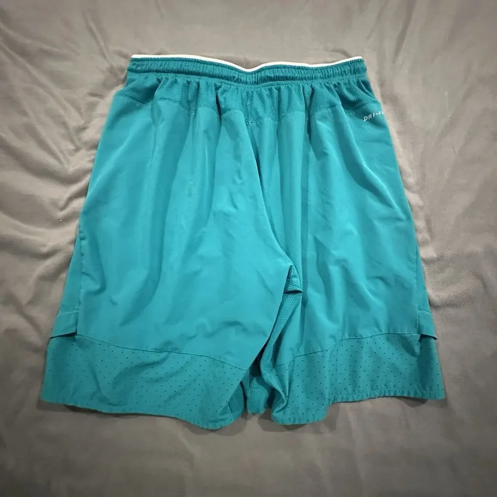 Nike Miami Dolphins Shorts Mens 2XL Aqua Teal Dri-FIT On-Field Performance